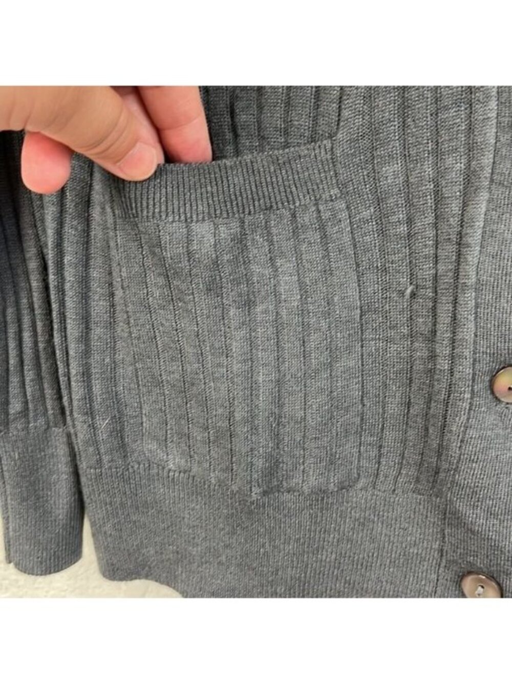The Reset R Label Cashmere Ribbed Cardigan Sweater - Picture 3 of 7